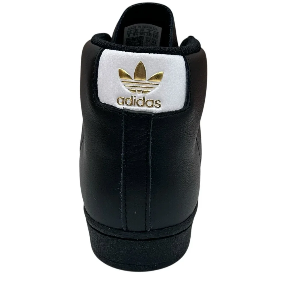 adidas Pro Model ADV High Top Leather Sneakers Men's 6/Women's 7-7.5 Black-White